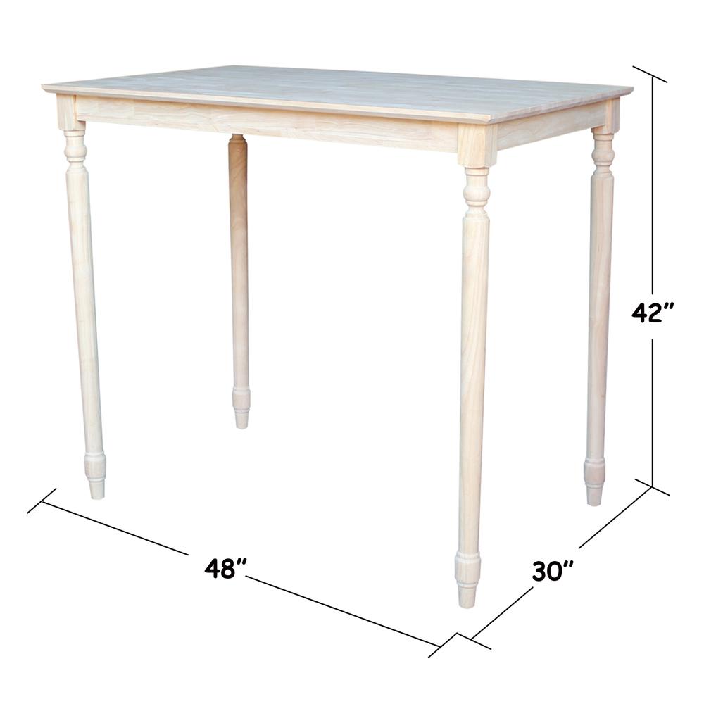 Solid Wood Top Table - Turned Legs. Picture 1