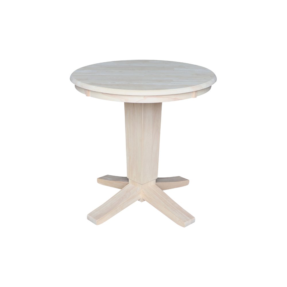 30 in Round Top Pedestal Dining Table with 2 Dining Chairs - 3 Piece Set. Picture 2