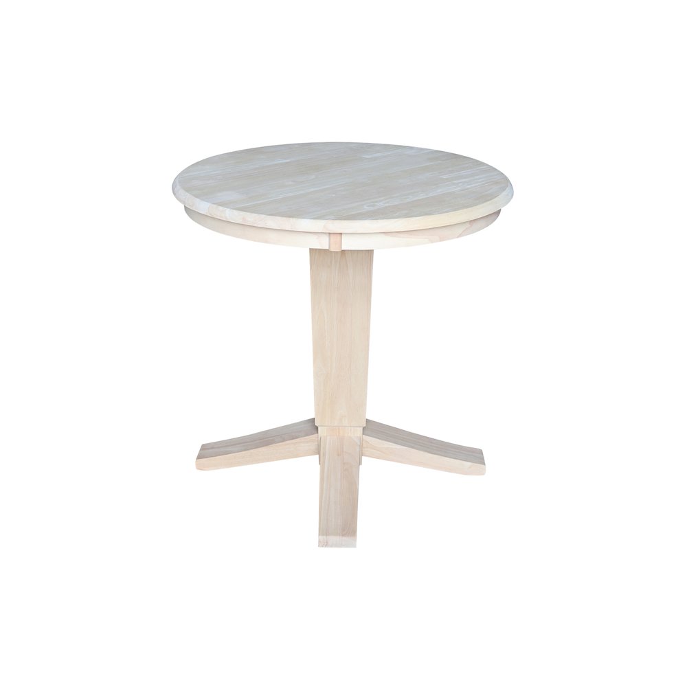 30 in Round Top Pedestal Dining Table in Unfinished. Picture 3