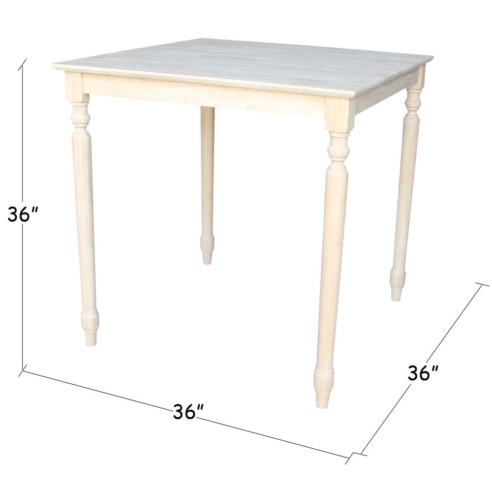 Solid Wood Top Table - Turned Legs. Picture 1