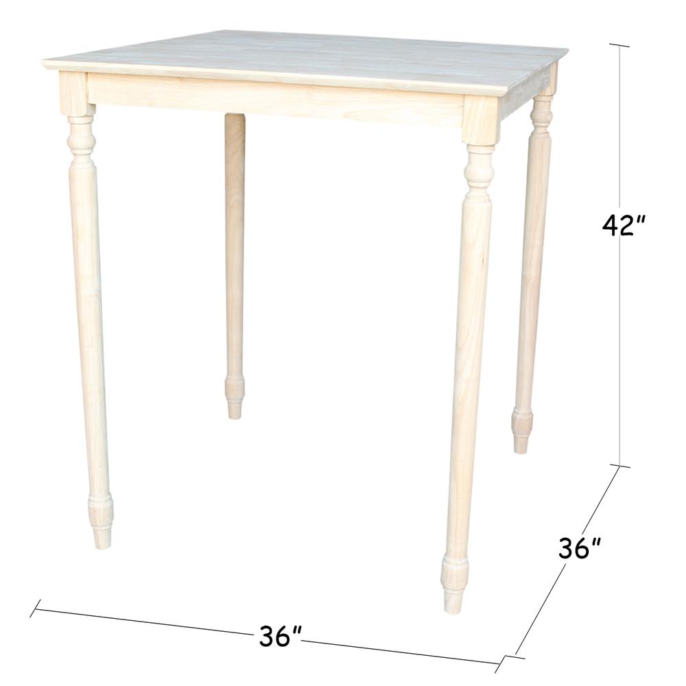 Solid Wood Top Table - Turned Legs. Picture 1