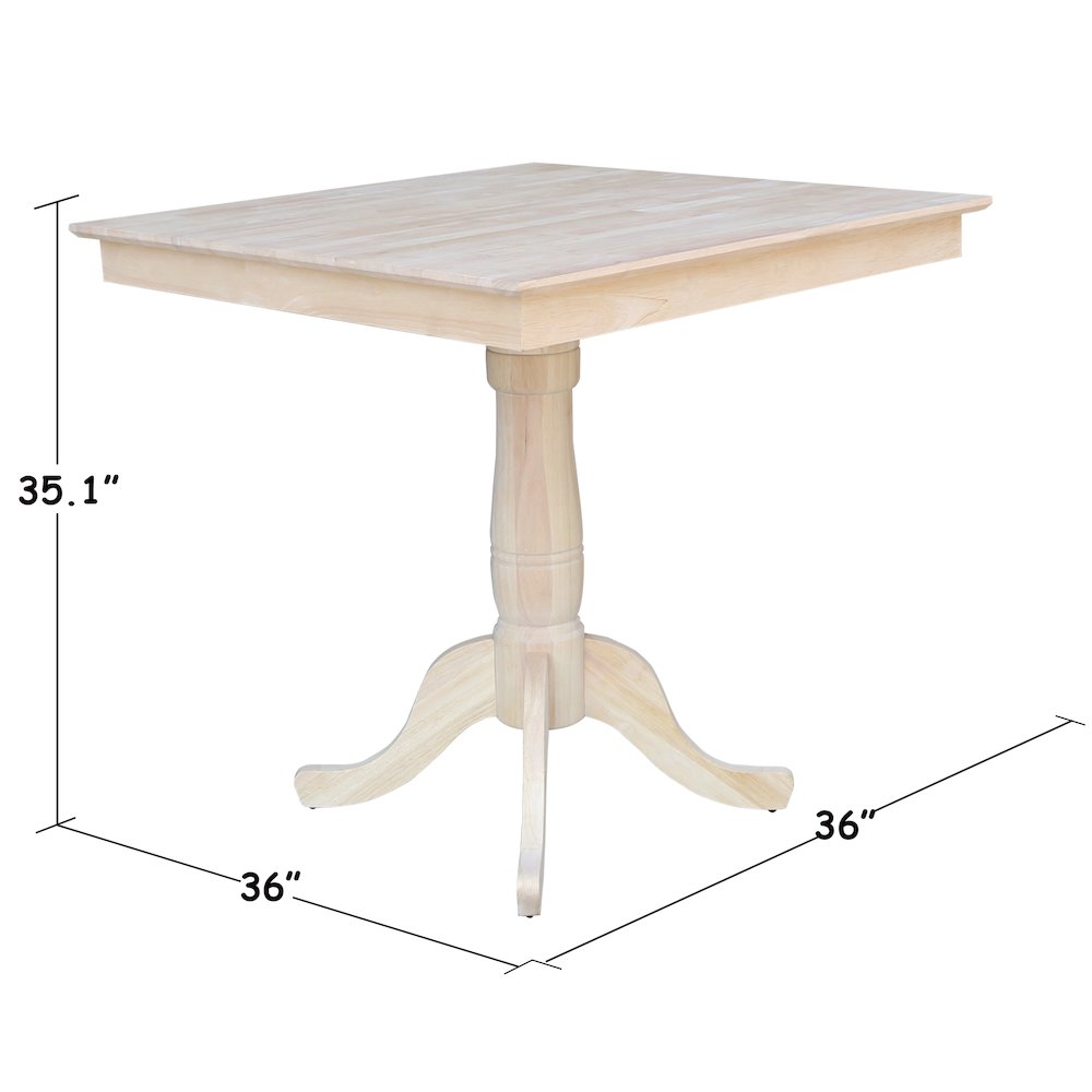 36" x 36" Square Top Pedestal Table - 35.1"H- 558278. Picture 5