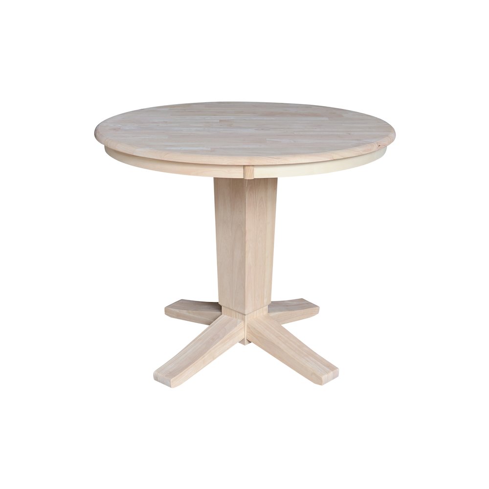 36 in Round Top Pedestal Dining Table with 4 Dining Chairs - 5 Piece Set. Picture 2