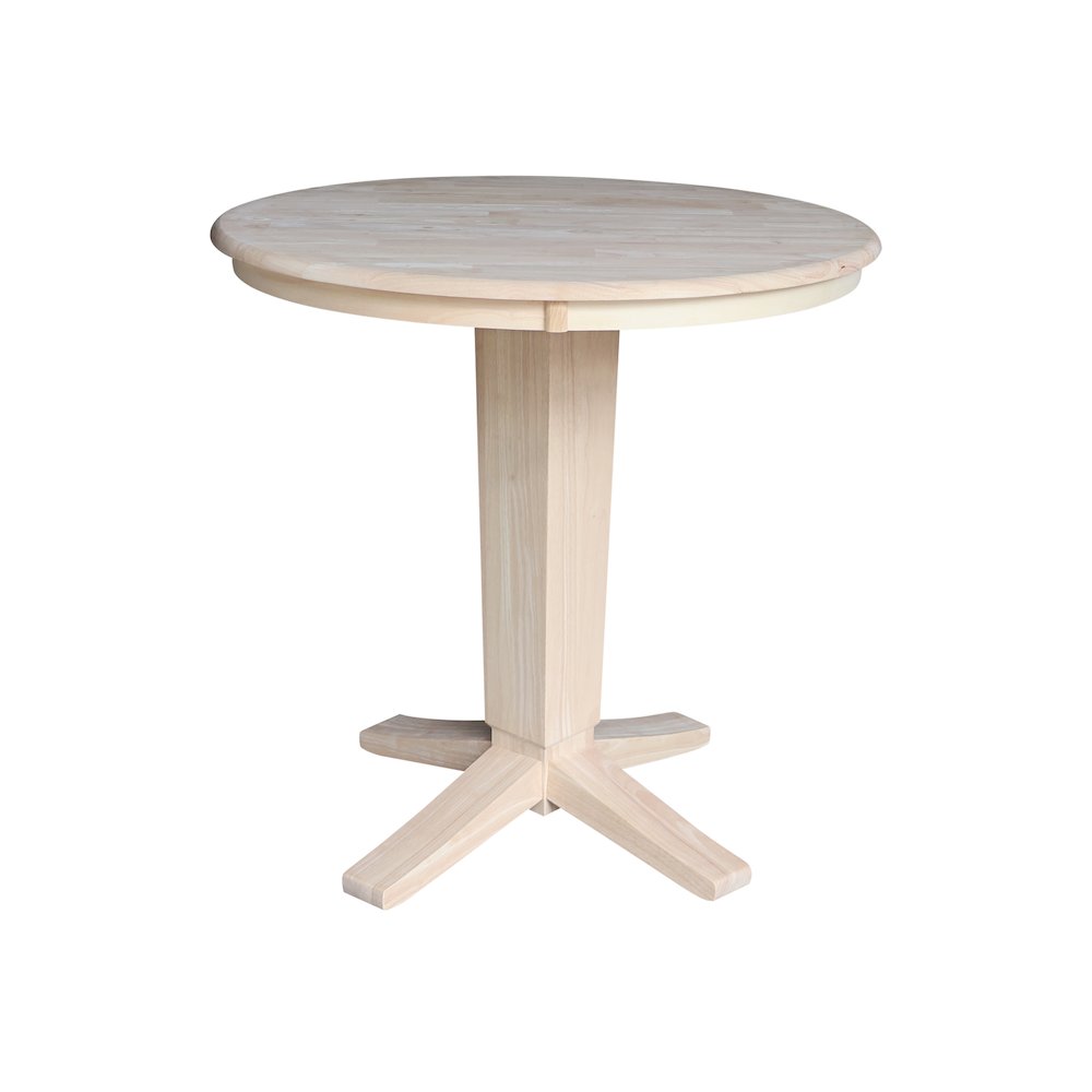 36 in Round Top Counter Height Dining Table with 2 Stools - 3 Piece Set. Picture 3