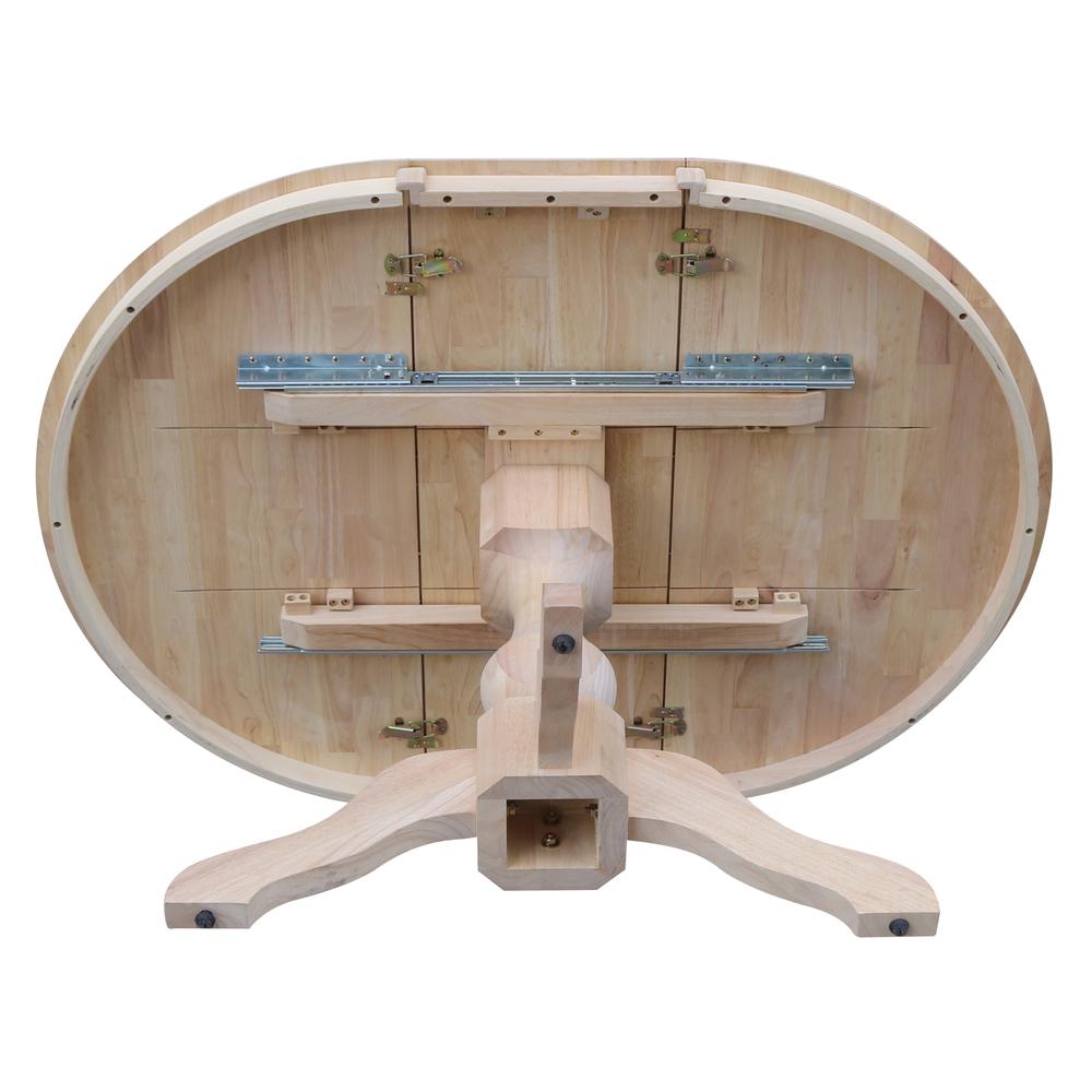 36" Round Top Pedestal Table With 12" Leaf - 28.9"H - Dining Height, Unfinished. Picture 15