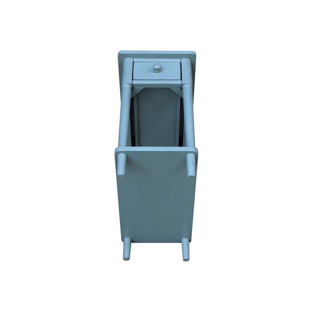 Solid Wood Narrow Side Table in Antique Rubbed Ocean Blue. Picture 7