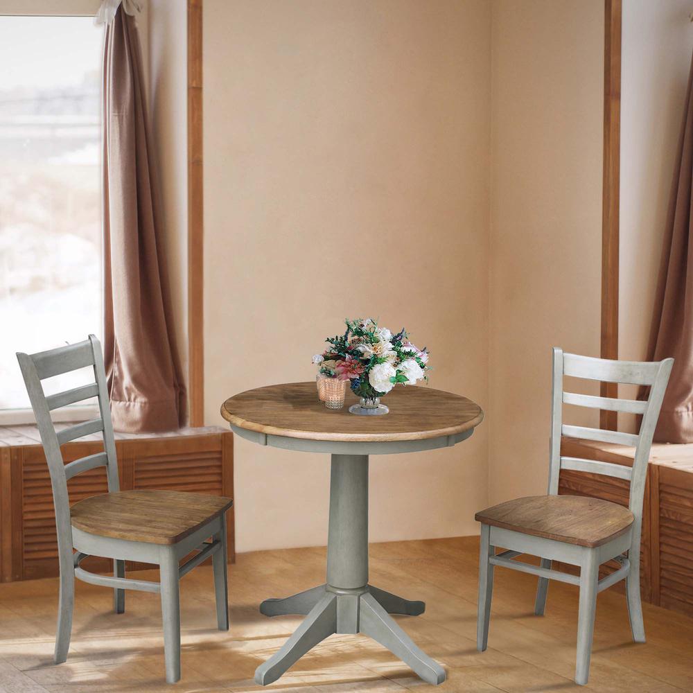 30" Round Top Pedestal Table With 2 Emily Chairs - Set of 3 Pieces. Picture 4