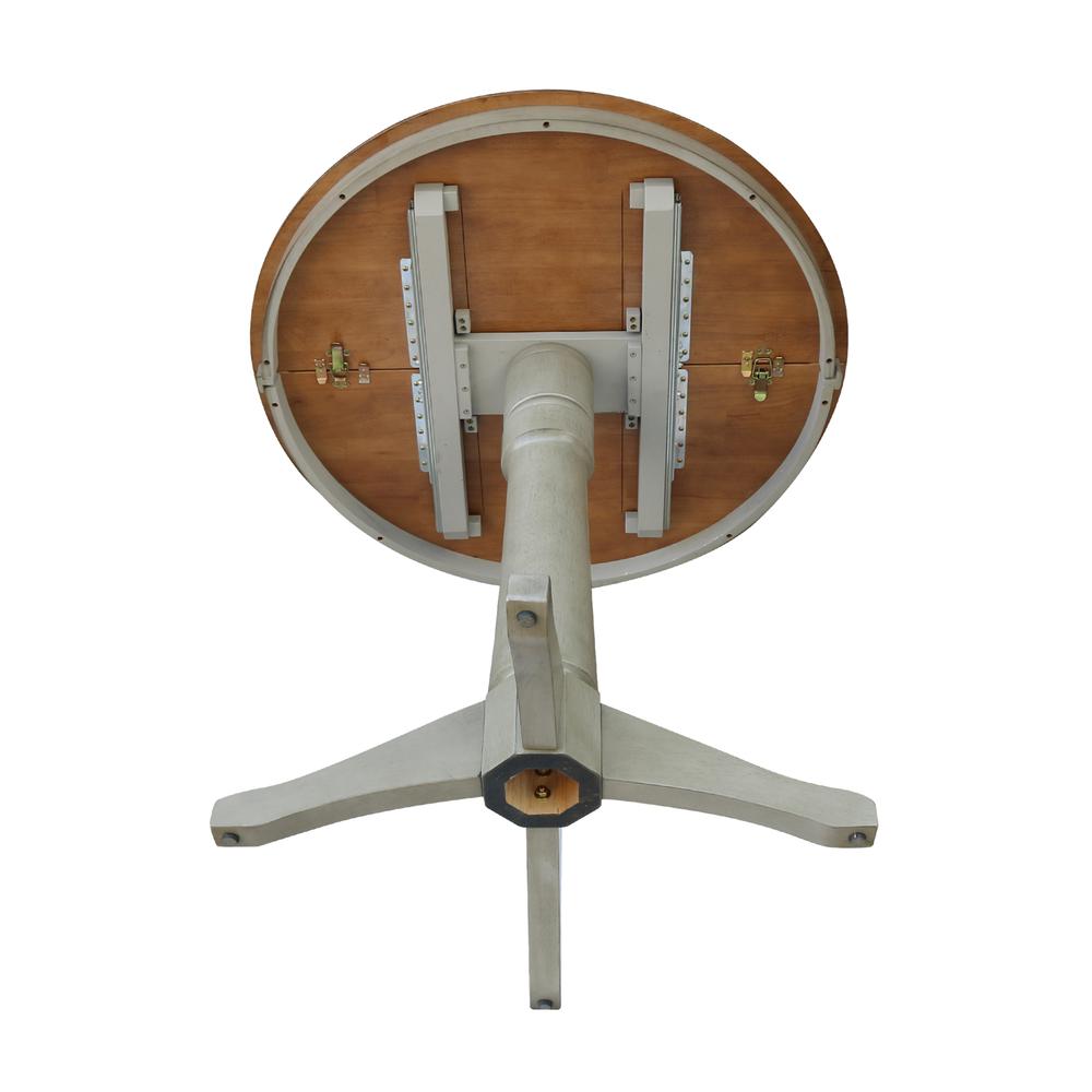 36" Round Top Pedestal Table With 12" Leaf - Counter Height. Picture 7