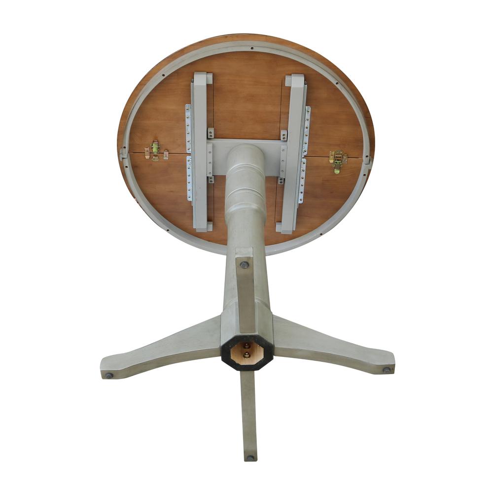 36" Round Top Pedestal Table With 12" Leaf - Bar Height. Picture 7