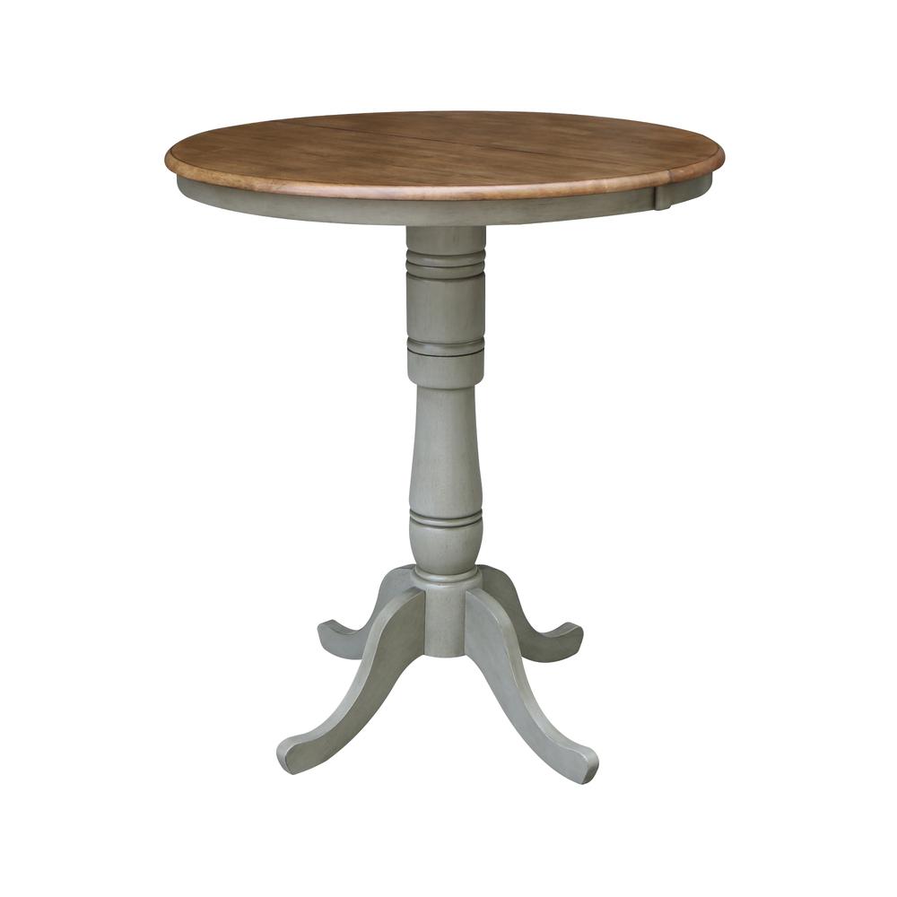 36" Round Extension Dining Table With 4 X-back Bar Height Stools - Set of 5 Pieces. Picture 2