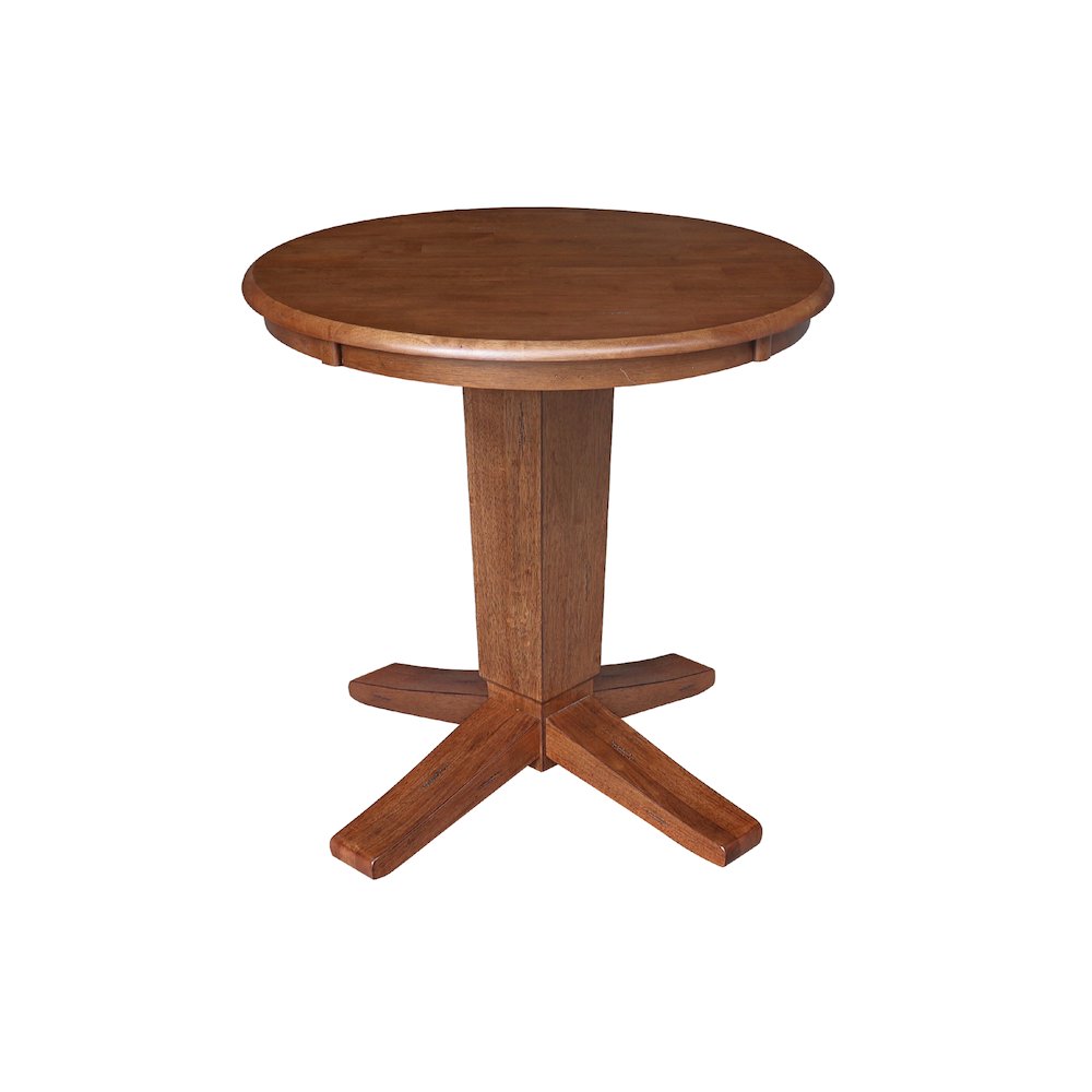 30 in Round Top Pedestal Dining Table with 2 Dining Chairs - 3 Piece Set. Picture 3