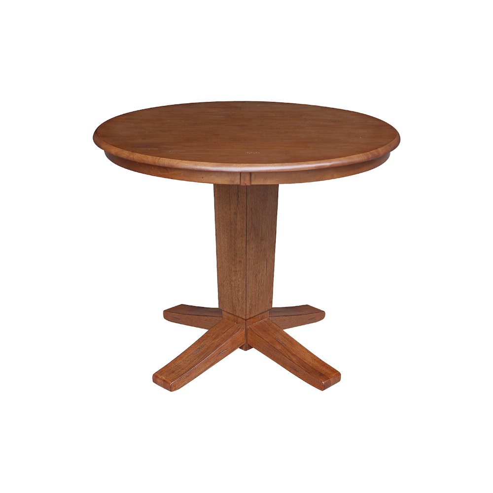 36 in Round Top Pedestal Dining Table with 4 Dining Chairs/Black - 5 Piece Set. Picture 3