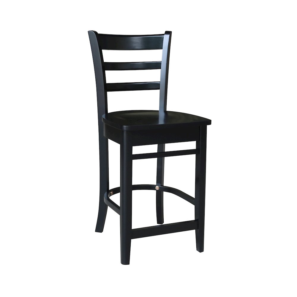 36 in Round Top Pedestal Dining Table with 2 Stools/Black - 3 Piece Set. Picture 3