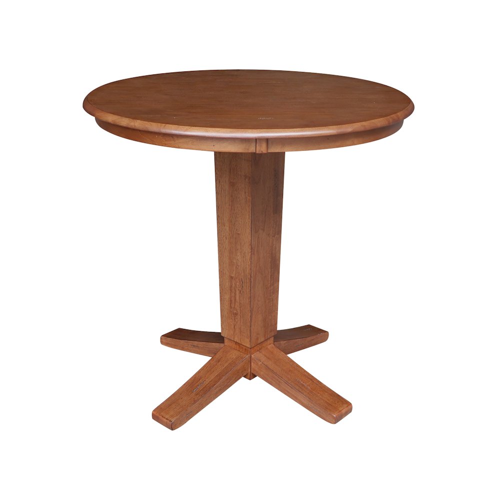 36 in Round Top Pedestal Dining Table with 2 Stools/Black - 3 Piece Set. Picture 4