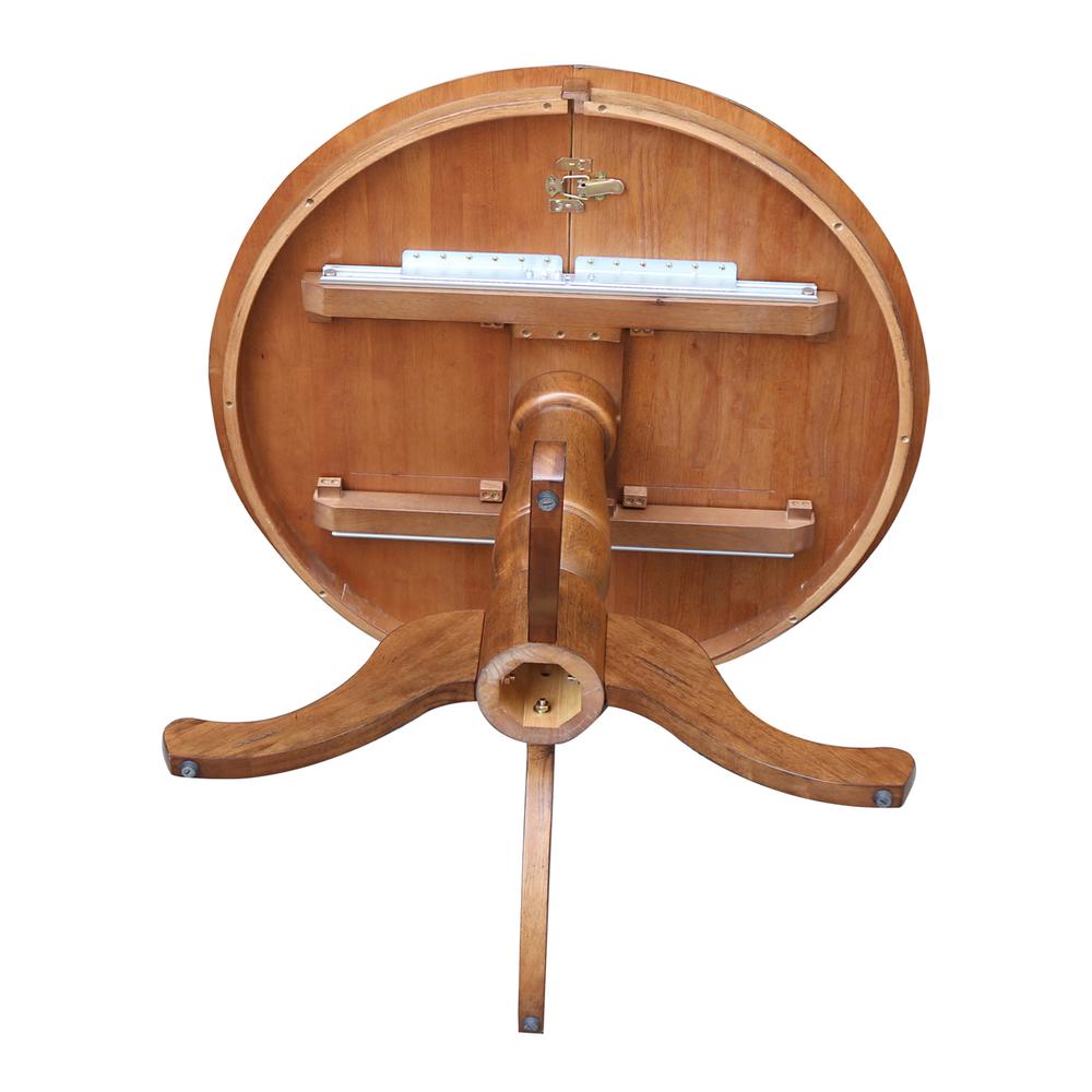 36" Round Top Pedestal Table with 12" Leaf - 29.3" H- 55722. Picture 6