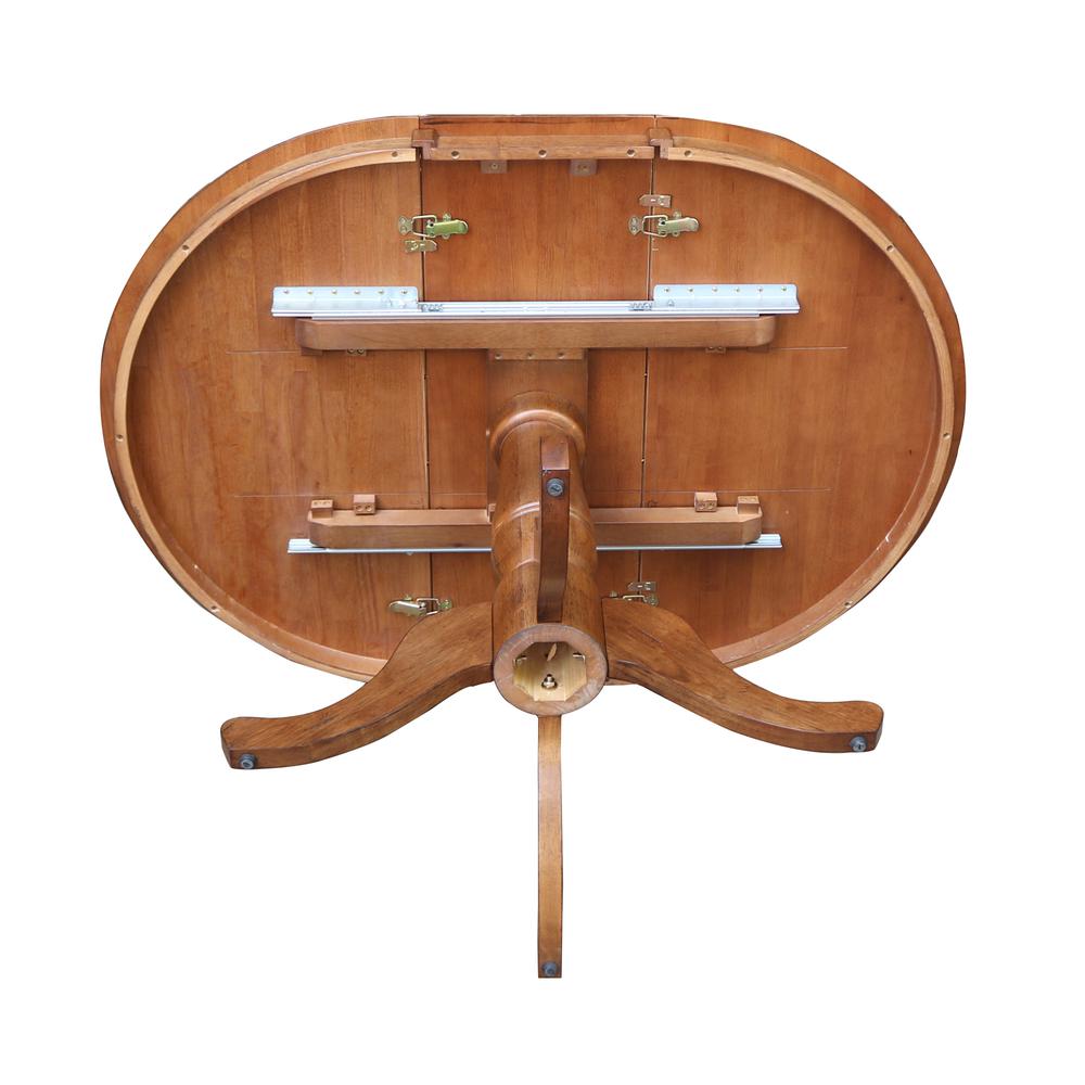 36" Round Top Pedestal Table with 12" Leaf - 29.3" H- 55722. Picture 7