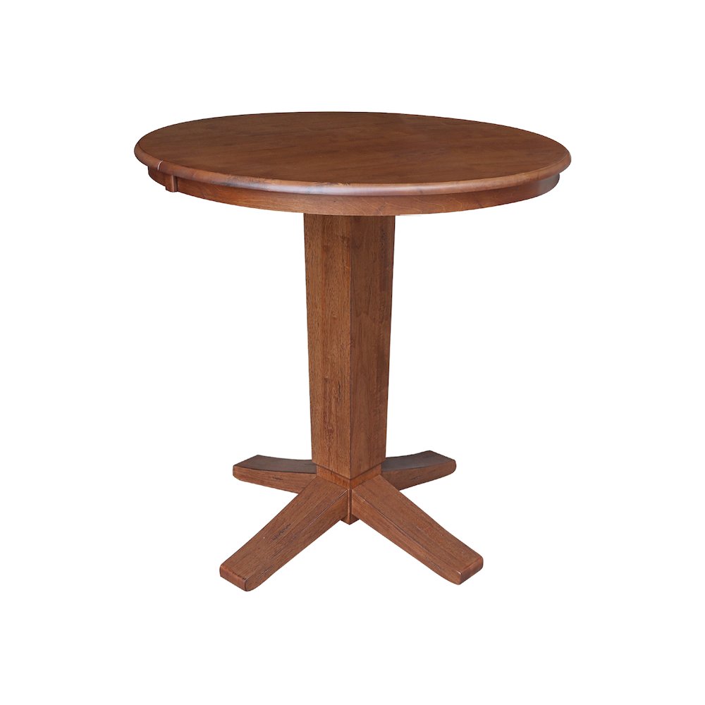 36 in Round Counter Height Dining Table with 12 in Leaf and 2 Stools - 3 Pcs Set. Picture 4