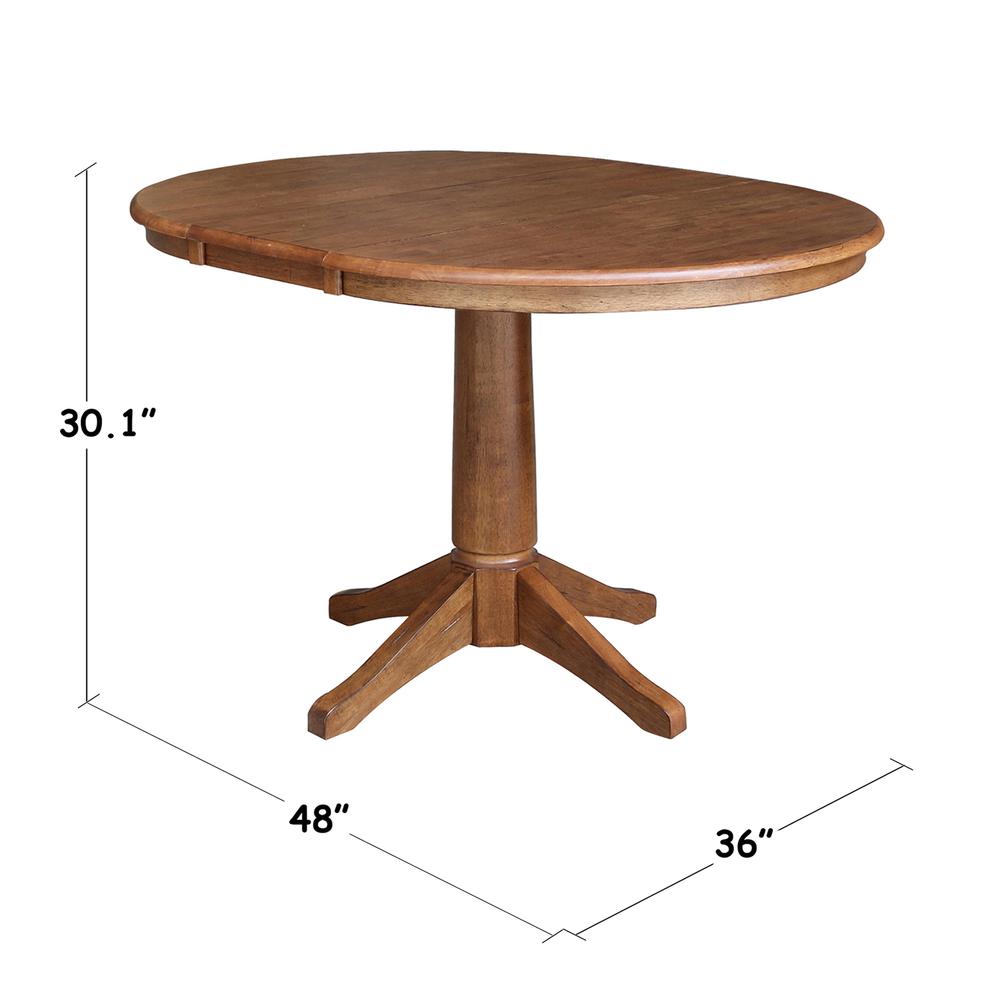 36" Round Top Pedestal Table with 12" Leaf - 3.1" H- 55737. Picture 11
