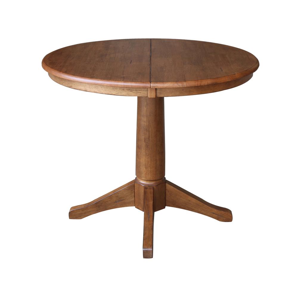 36" Round Top Pedestal Table with 12" Leaf - 3.1" H- 55737. Picture 2
