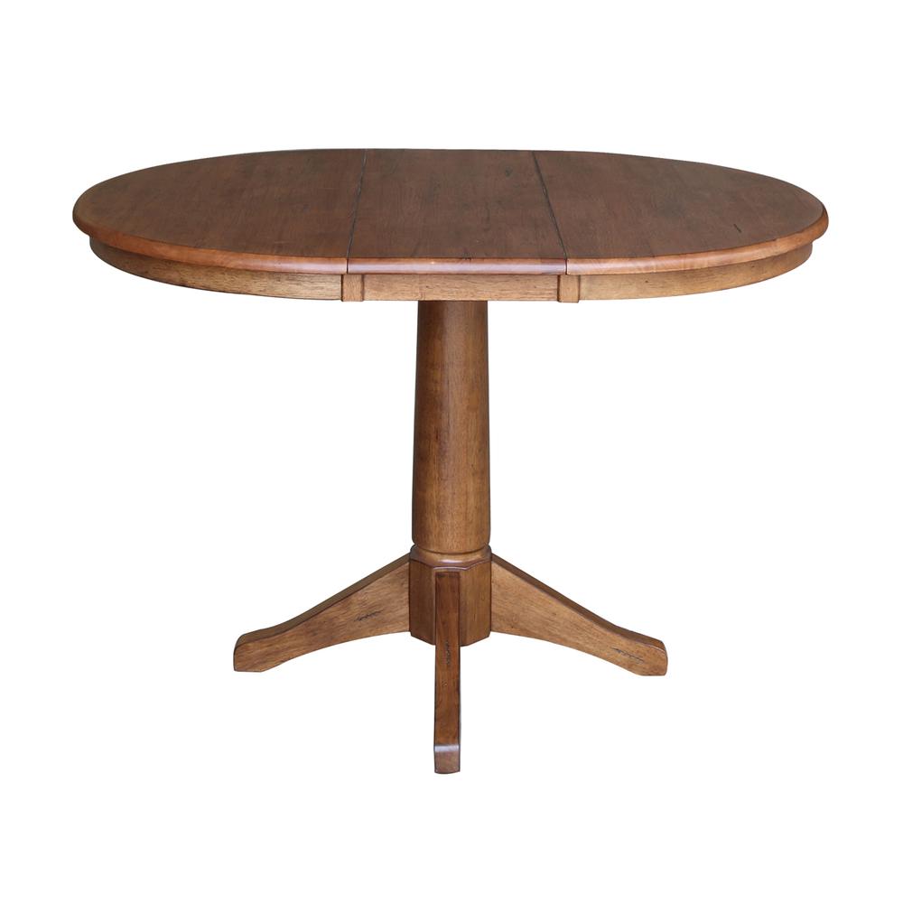 36" Round Top Pedestal Table with 12" Leaf - 3.1" H- 55737. Picture 3