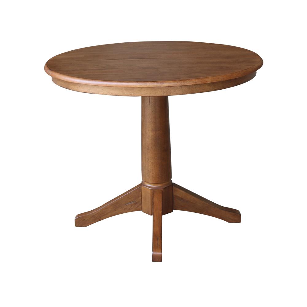 36" Round Top Pedestal Table with 12" Leaf - 3.1" H- 55737. Picture 4