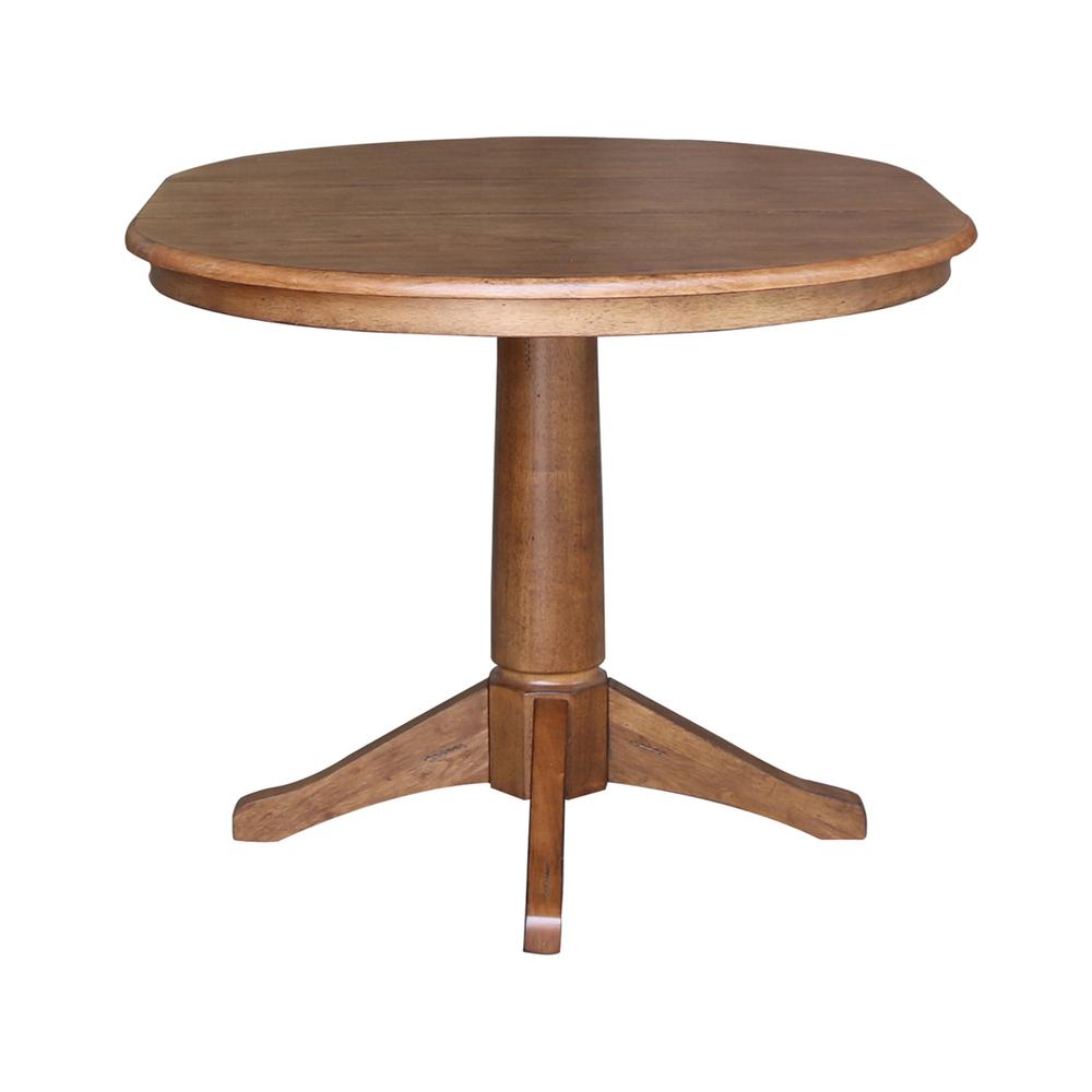 36" Round Top Pedestal Table with 12" Leaf - 3.1" H- 55737. Picture 5