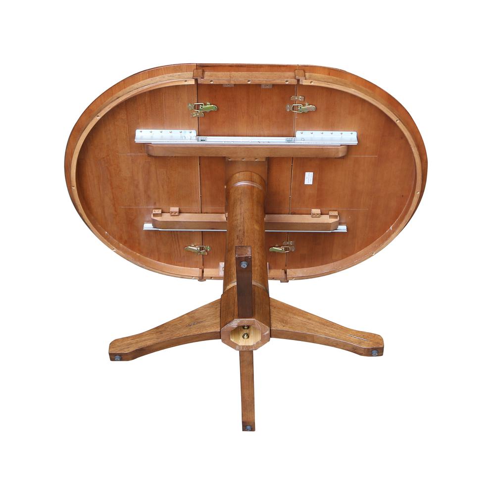36" Round Top Pedestal Table with 12" Leaf - 3.1" H- 55737. Picture 8