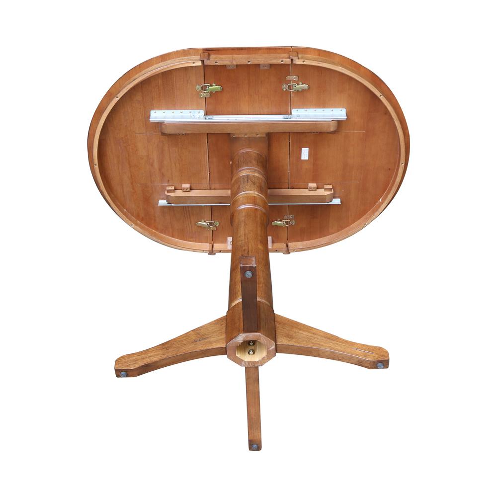 36" Round Top Pedestal Table with 12" Leaf - 42.1" H- 557394. Picture 8