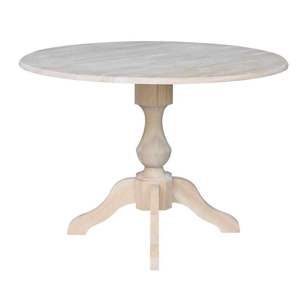 42" Round Dual Drop Leaf Pedestal Table - 30.3"H, Unfinished, Ready to finish. Picture 2