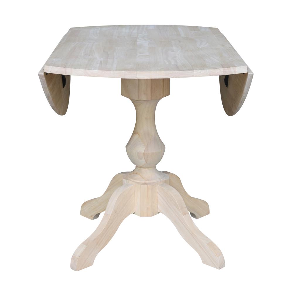 42" Round Dual Drop Leaf Pedestal Table - 30.3"H, Unfinished, Ready to finish. Picture 4