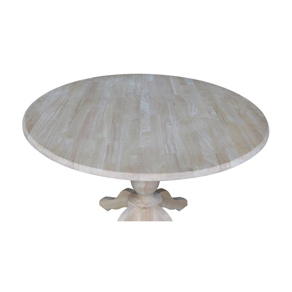 42" Round Dual Drop Leaf Pedestal Table - 30.3"H, Unfinished, Ready to finish. Picture 8