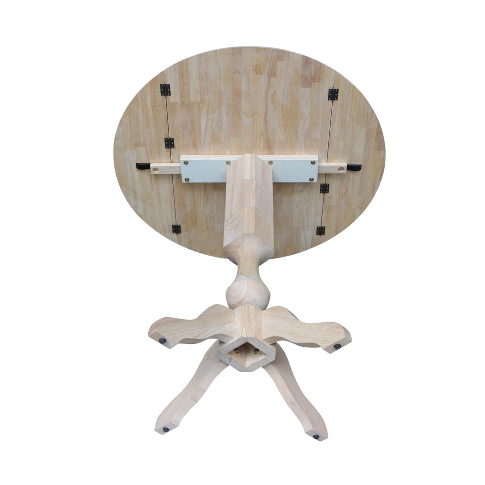 42" Round Dual Drop Leaf Pedestal Table - 42.3"H, Unfinished, Ready to finish. Picture 6
