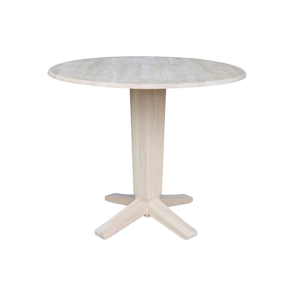42 in Counter Height Dining Table with 2 Stools in Unfinished - 3 Piece Set. Picture 2