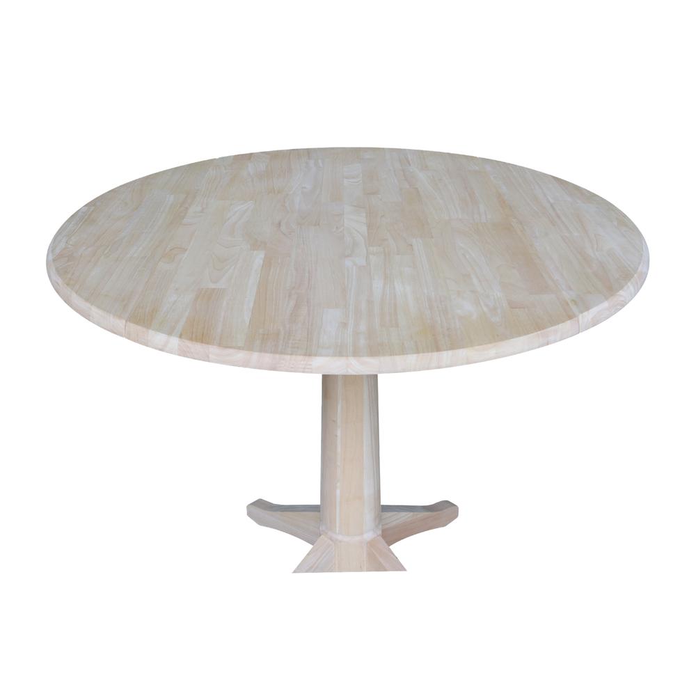 42" Round Dual Drop Leaf Pedestal Table - 36.3"H, Unfinished, Ready to finish. Picture 7
