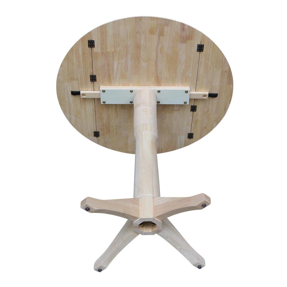 42" Round Dual Drop Leaf Pedestal Table - 42.3"H, Unfinished, Ready to finish. Picture 8