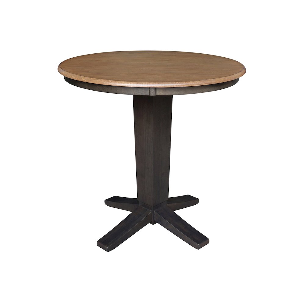 36 in Round Top Pedestal Dining Table with 4 Dining Chairs - 5 Piece Set. Picture 3