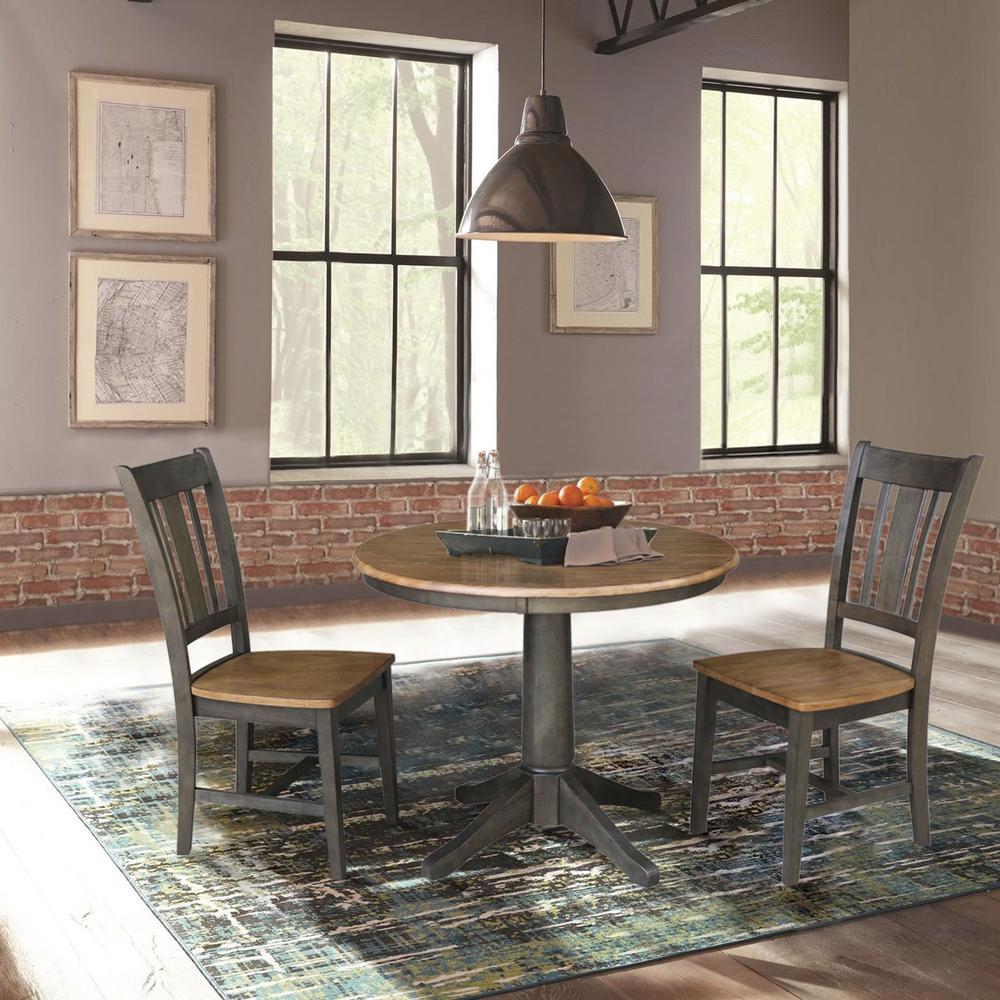 36" Round Top Pedestal Table With 2 San Remo Chairs - 3 Piece Set. Picture 4