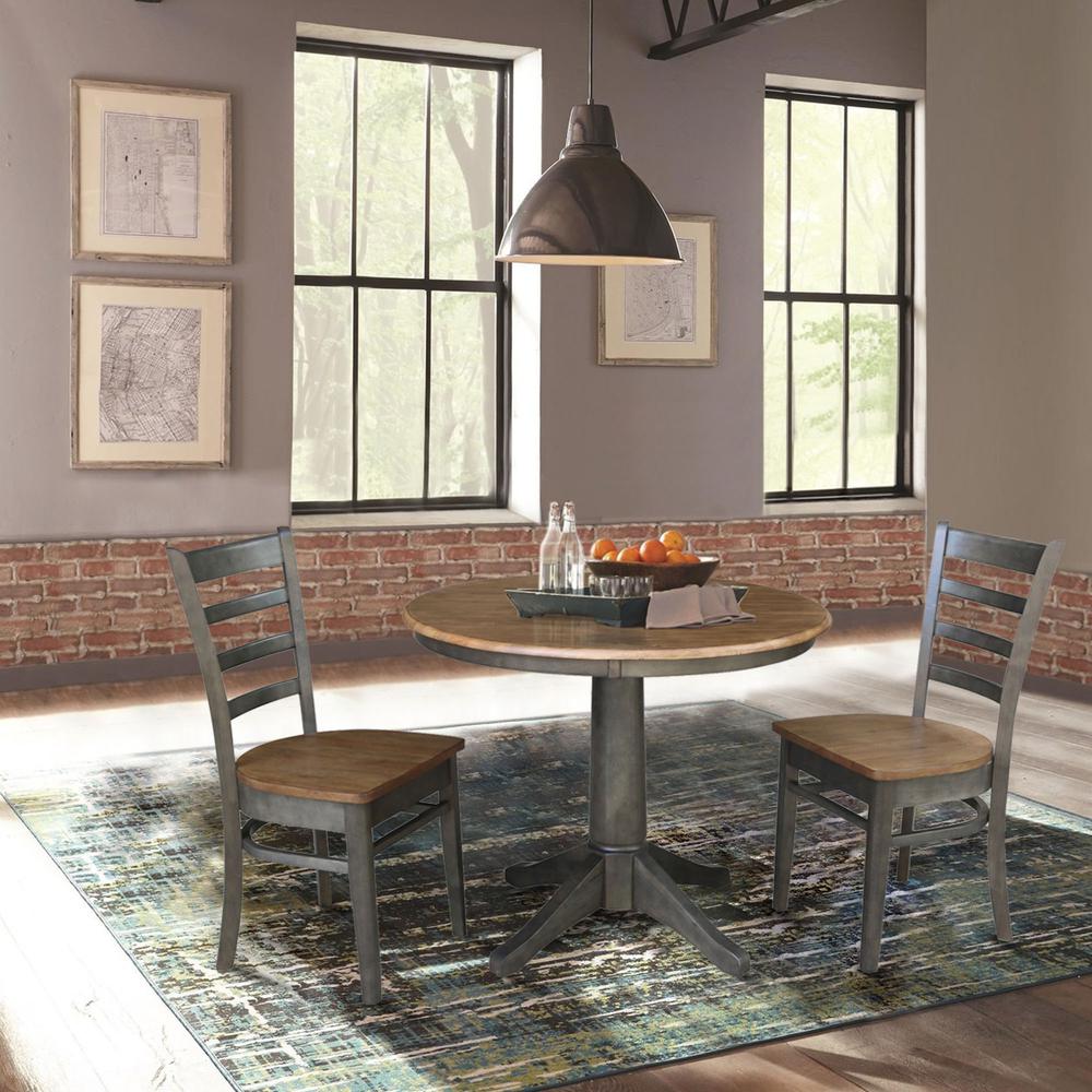 36" Round Top Pedestal Table With 2 Emily Chairs - 3 Piece Set. Picture 4