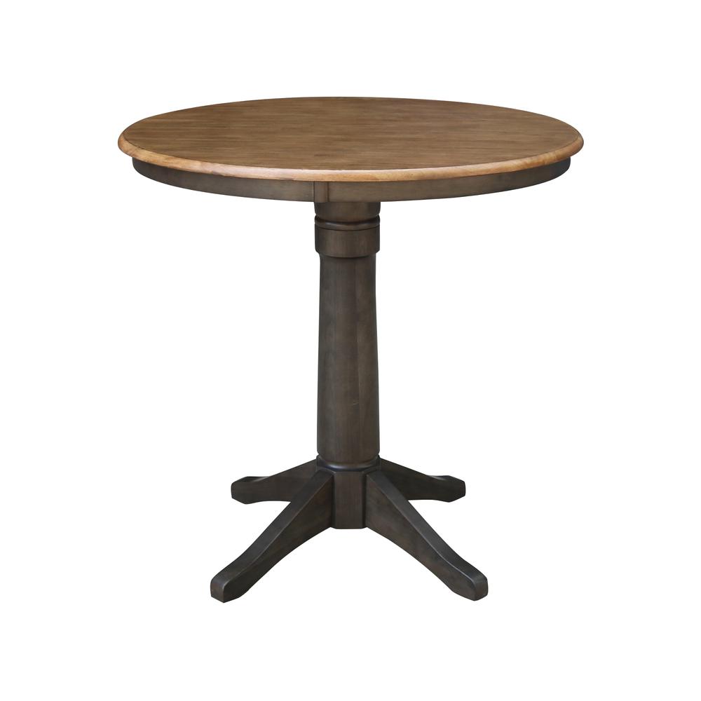 36" Round Pedestal Gathering Height Table With 2 San Remo Counter Height Stools. Picture 2