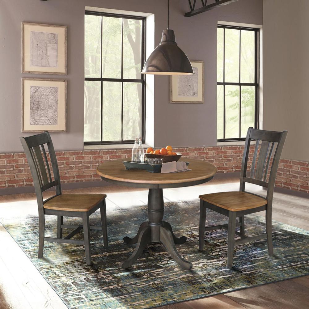 36" Round Top Pedestal Table With 2 San Remo Chairs - 3 Piece Set. Picture 4