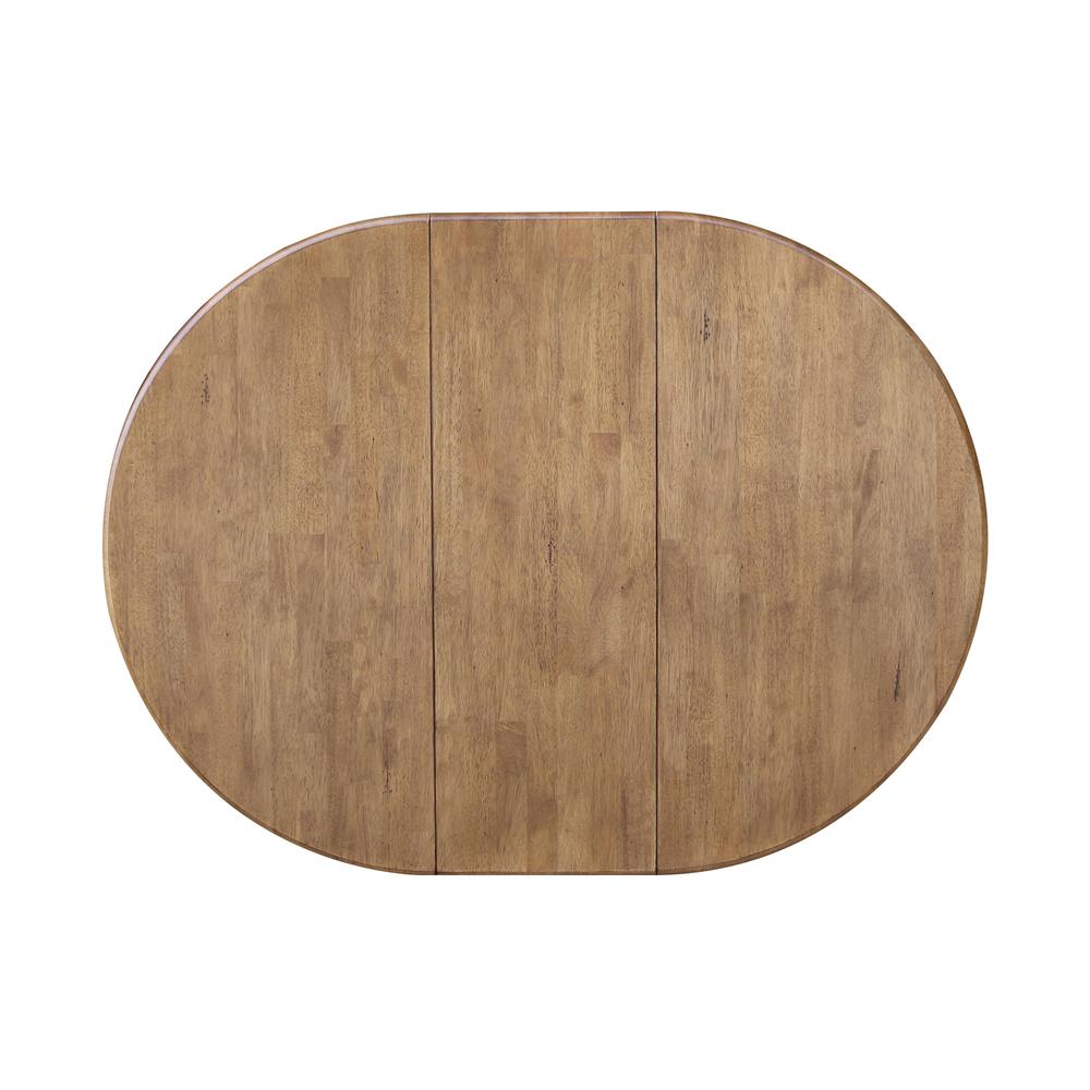 36" round top ped table with 12" leaf - 29.3"h - dining height. Picture 7
