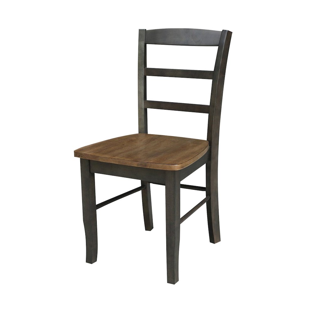36 in Round Dining Table with 12 in Leaf and 4 Dining Chairs - 5 Piece Set. Picture 1