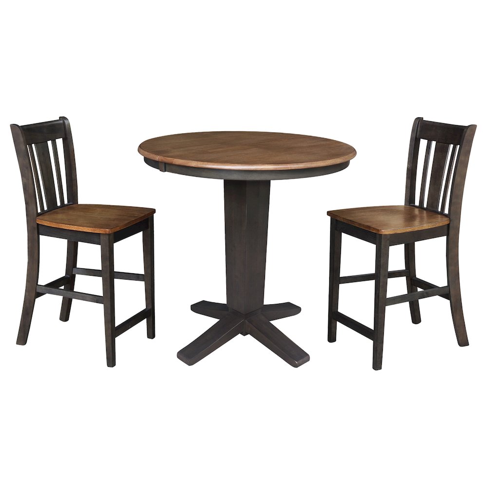 36 in Round Counter Height Dining Table with 12 and 2 Stools, 3Pcs Set. Picture 1