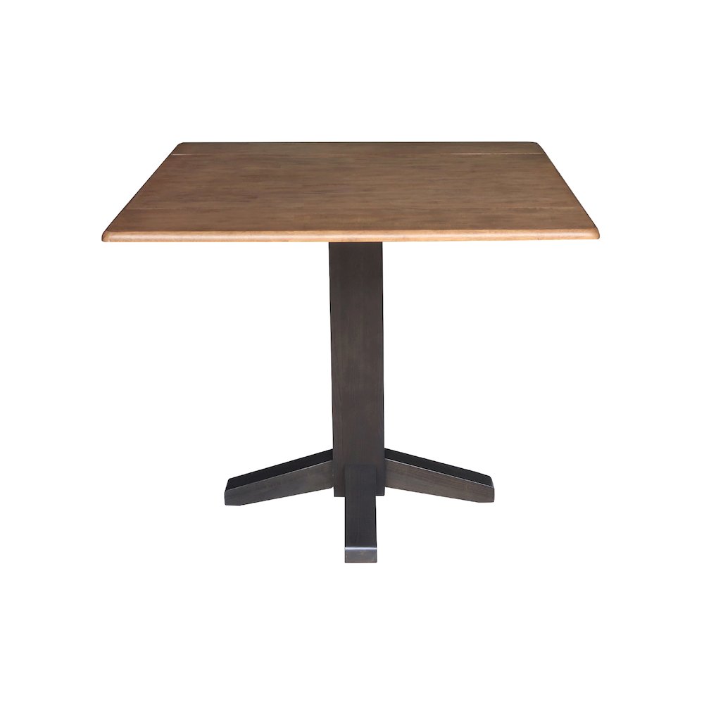 Set of 5 pcs - 36" Square Dual drop leaf dining table with 4 RTA chairs. Picture 3