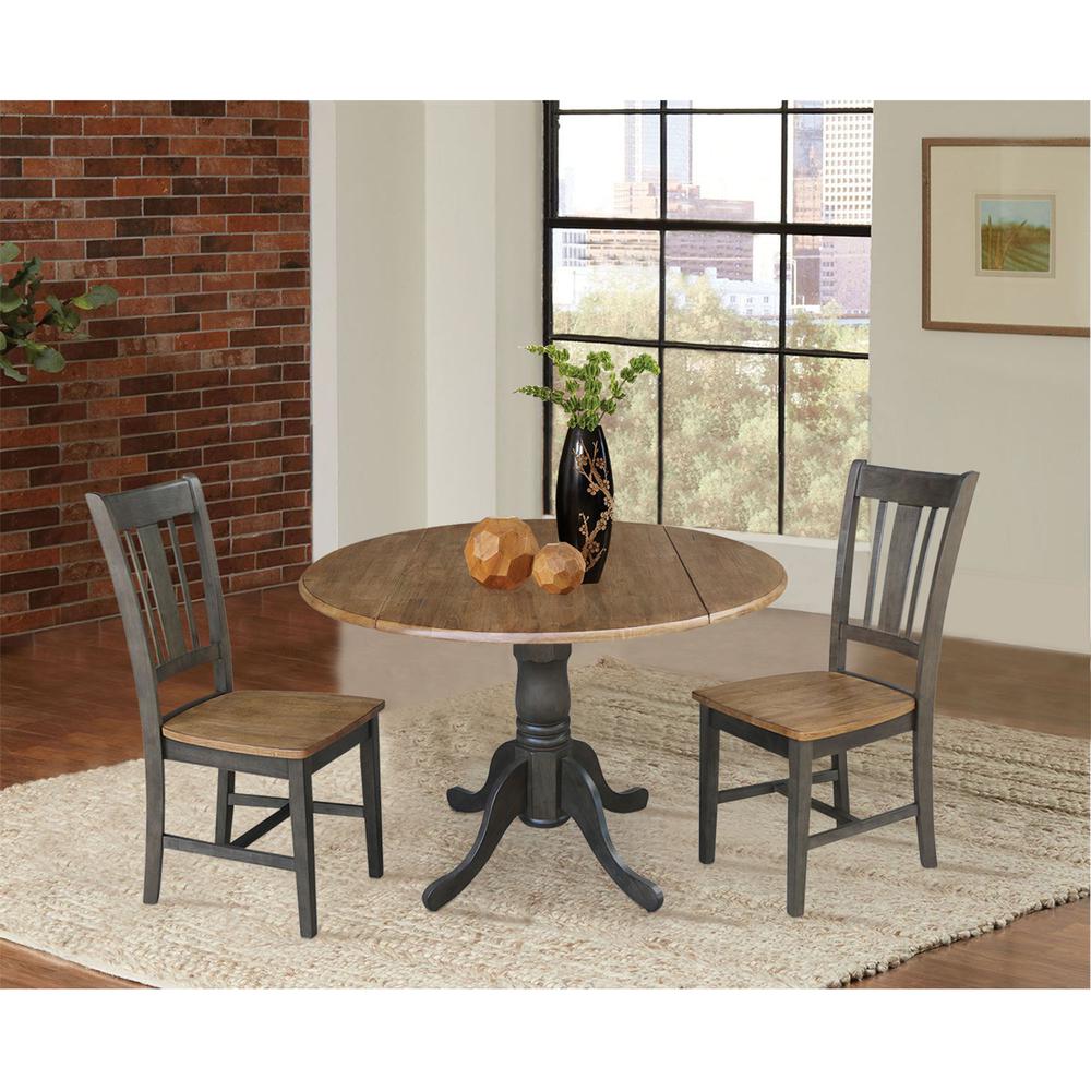 42" Dual Drop Leaf Table With 2 San Remo Side Chairs - 3 Piece Set. Picture 3