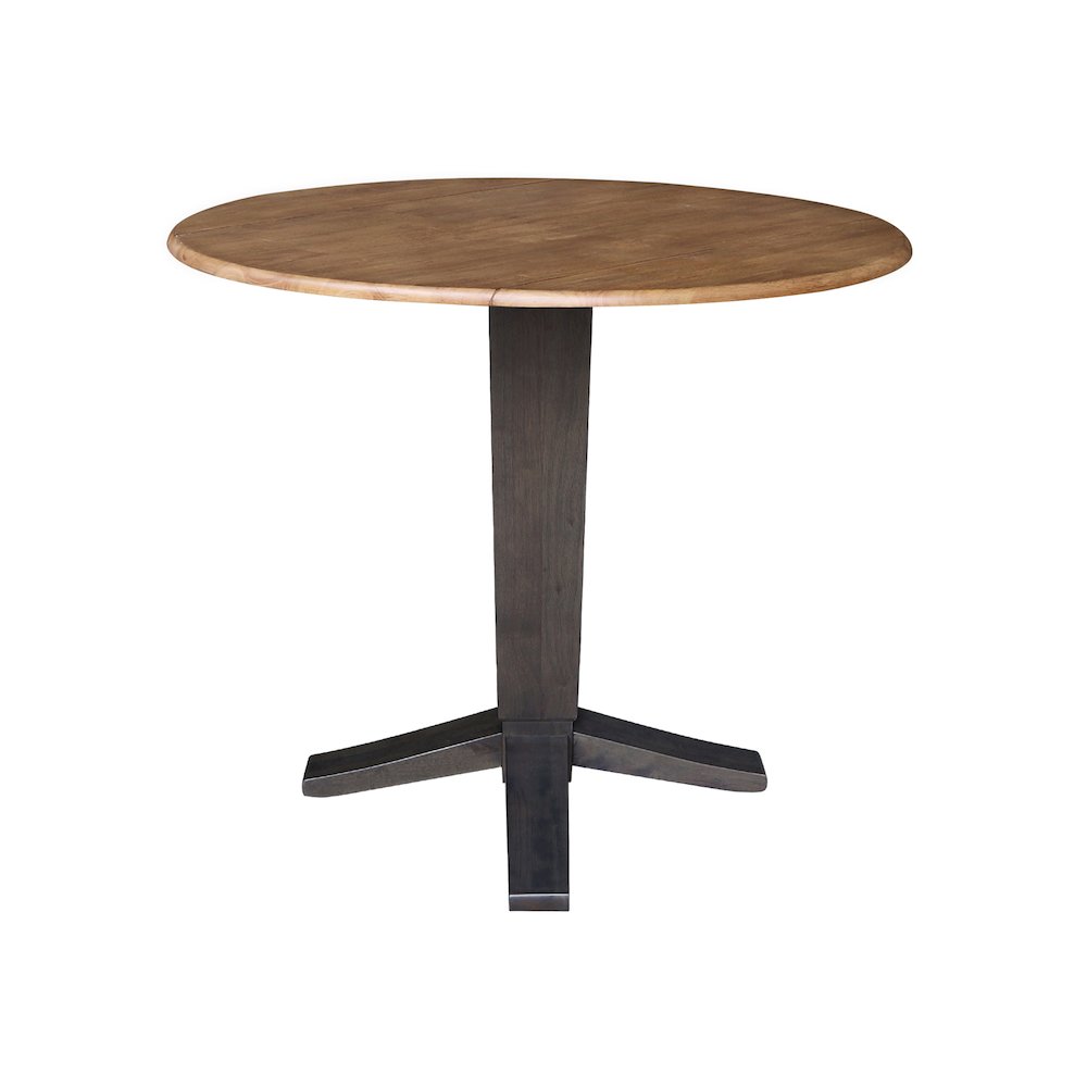 42 in Round Dual Drop Leaf Pedestal Counter Height Dining Table. Picture 5