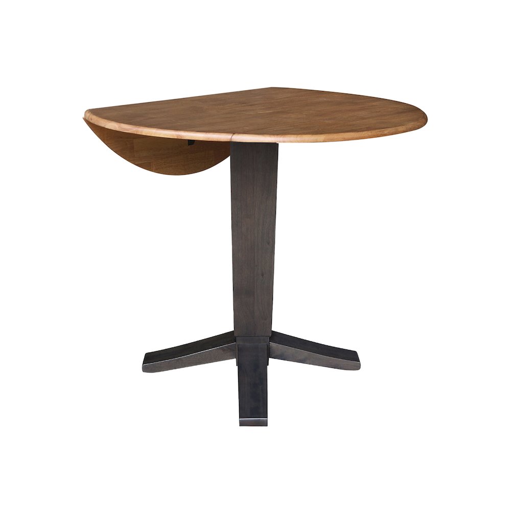 42 in Round Dual Drop Leaf Pedestal Counter Height Dining Table. Picture 3