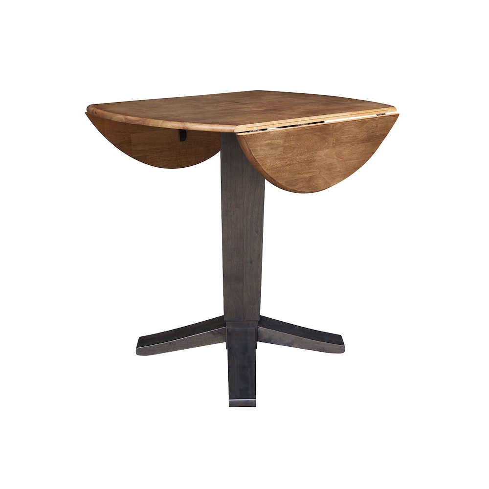 42 in Round Dual Drop Leaf Pedestal Counter Height Dining Table. Picture 4