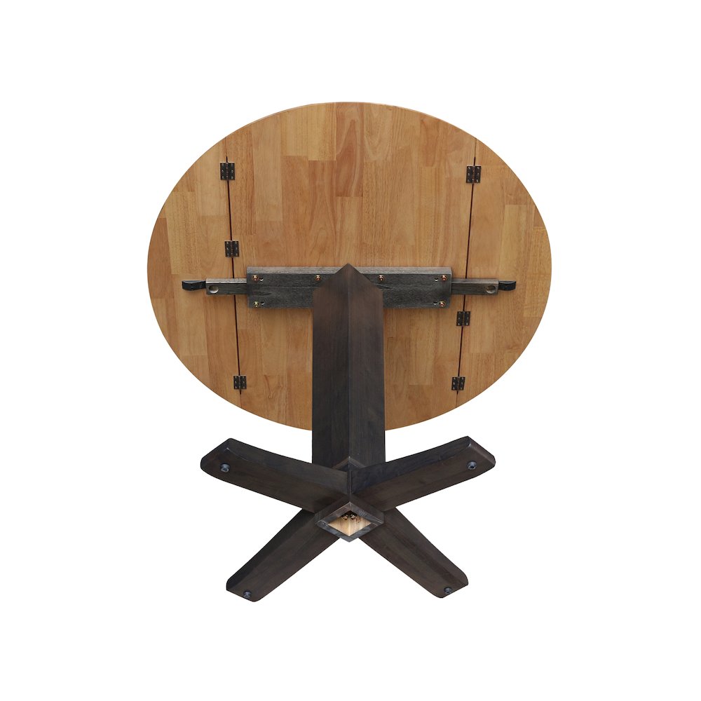 42 in Round Dual Drop Leaf Pedestal Counter Height Dining Table. Picture 6