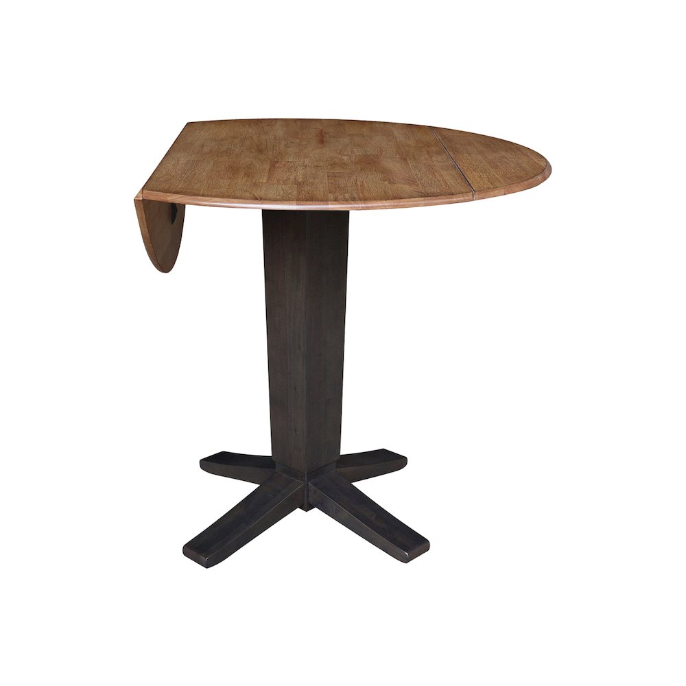 42 in Round Dual Drop Leaf Pedestal Counter Height Dining Table. Picture 7